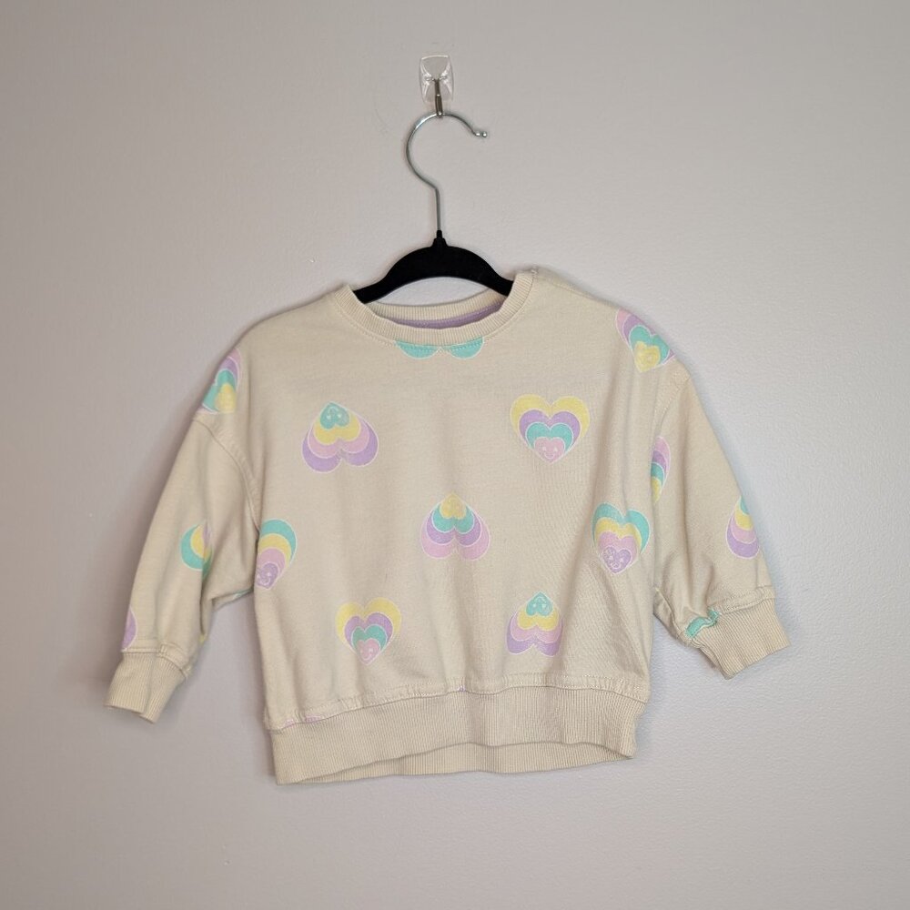 ❤️ 2 for 10 ❤️ George Cream Pastel Heart Long Sleeve Sweater